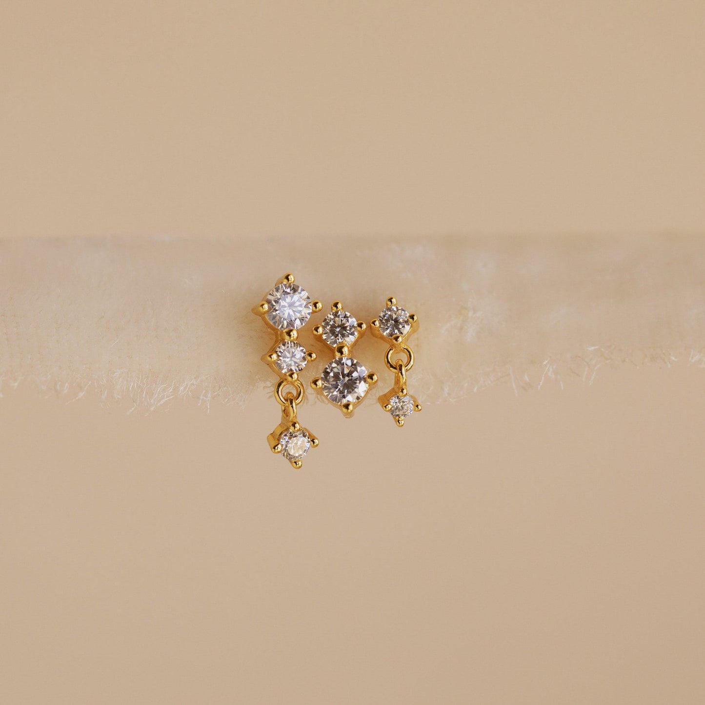 Triple Diamond Studs Set