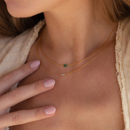 Dainty Aventurine Bar Necklace