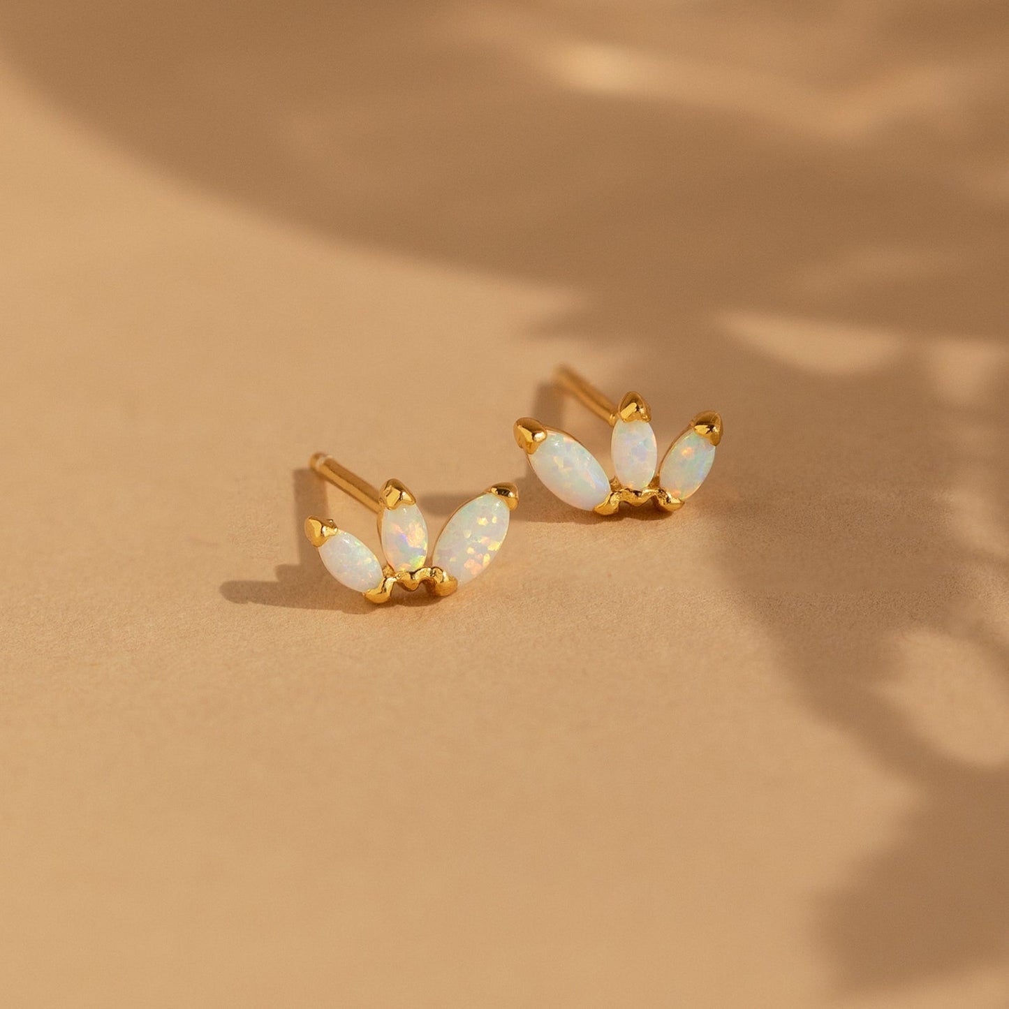 Dainty Opal Stud Earrings Set