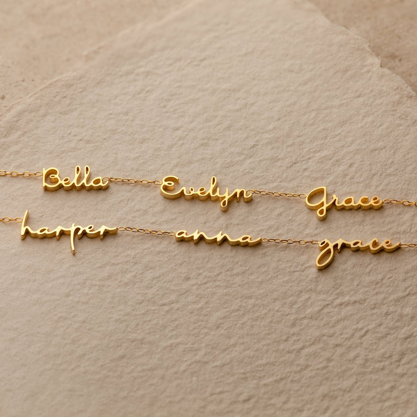 Dainty Tiny Multiple Name Necklace