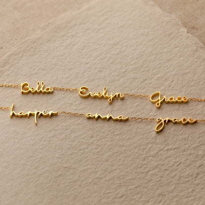 Dainty Tiny Multiple Name Necklace