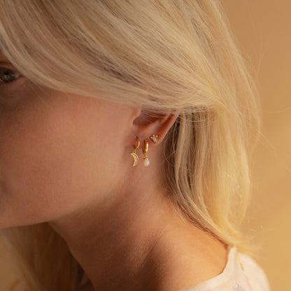 Dainty Opal Teardrop Studs