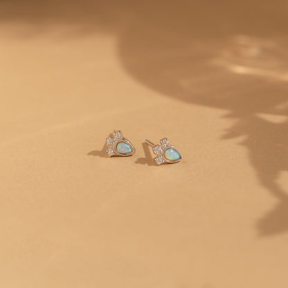 Dainty Opal Teardrop Studs