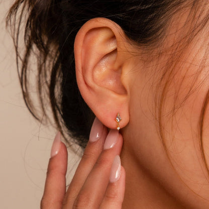 Aquamarine Kite Drop Earrings