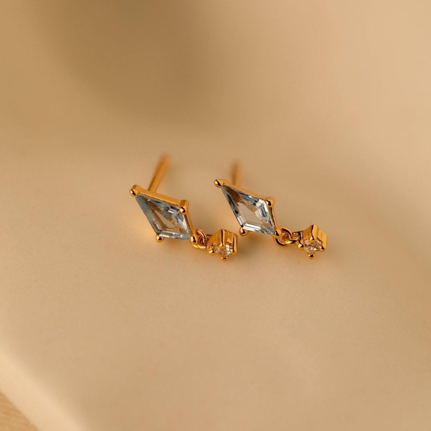 Aquamarine Kite Drop Earrings