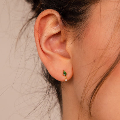 Emerald Kite Drop Earrings