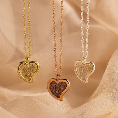 Fingerprint Heart Necklace