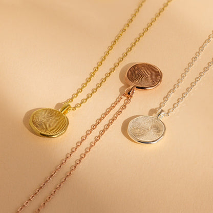 Fingerprint Coin Necklace