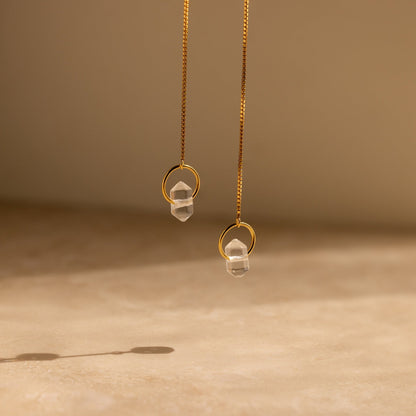 Herkimer Diamond Threader Earrings