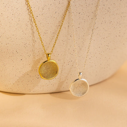 Fingerprint Coin Necklace