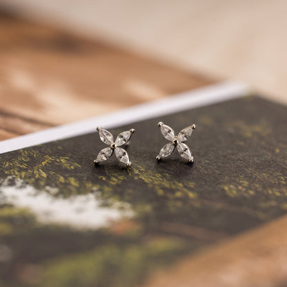 Marquise Diamond Flower Studs