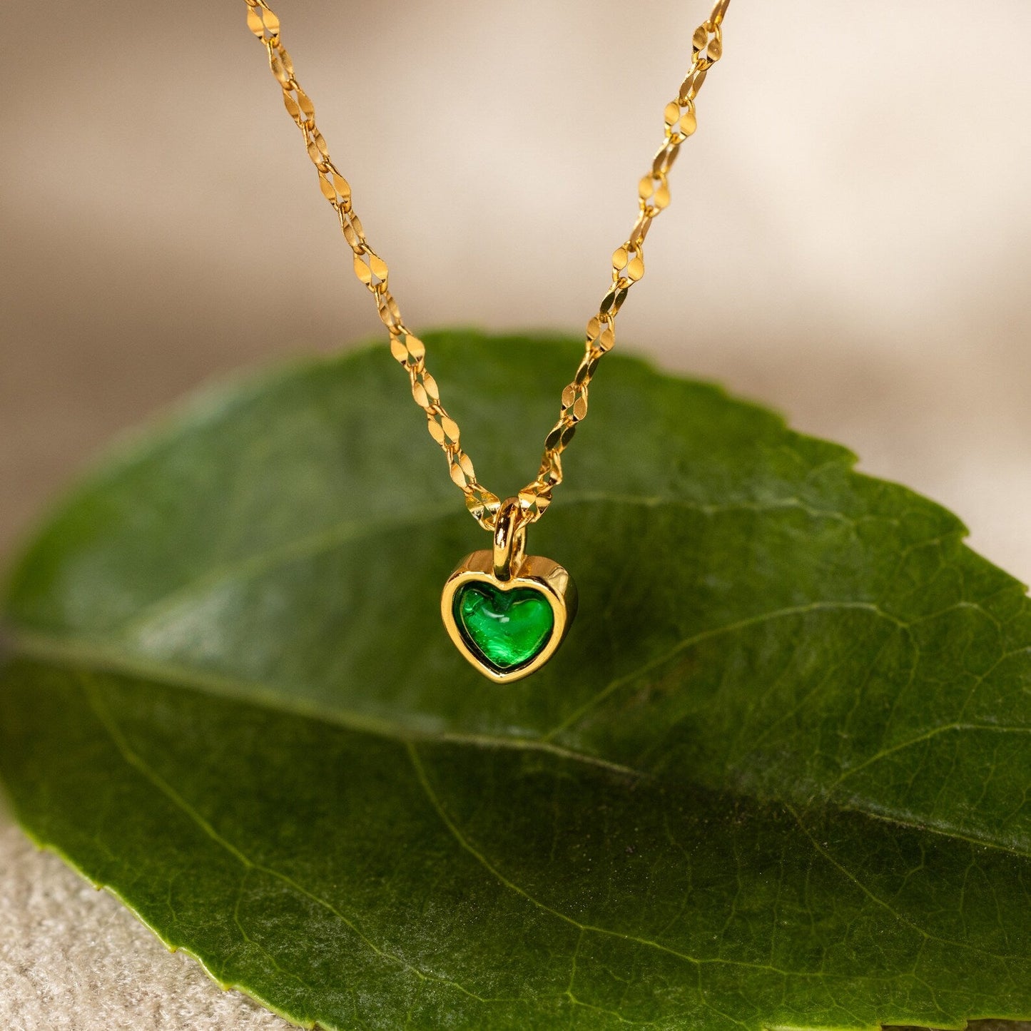 Tiny Jade Heart Necklace