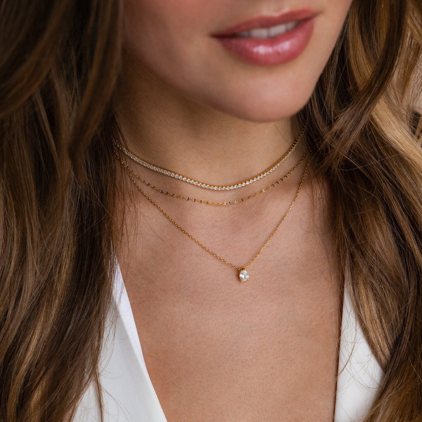 Dainty Diamond Necklace Set