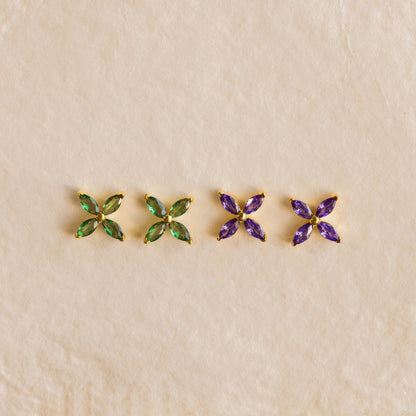 Birthstone Flower Studs