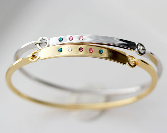 Swing Top Birthstone Bangle Bracelet