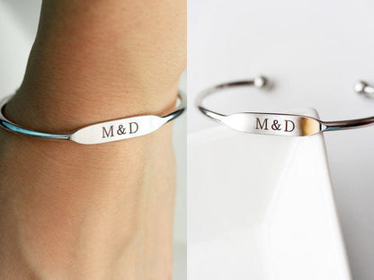 Engraved Flat Top Cuff Bracelet