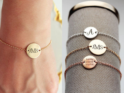 Engraved Disc Bracelet