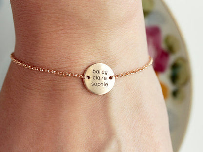 Engraved Disc Bracelet