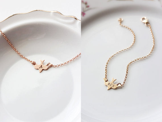 Engraved Bird Bracelet