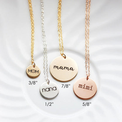 5/8" Engraved Disc Necklace