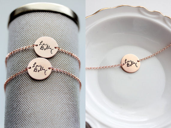 Handwriting Disc Bracelet