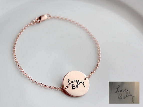 Handwriting Disc Bracelet