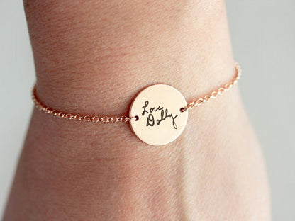 Handwriting Disc Bracelet