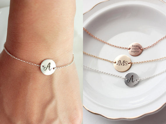 Engraved Disc Bracelet