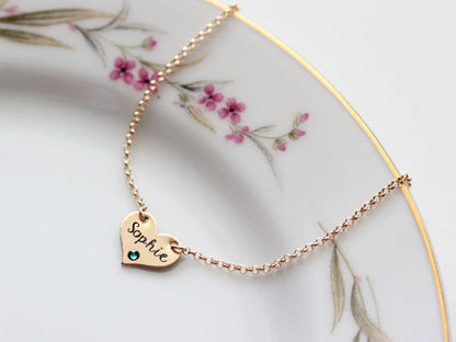 Children's Engraved Heart Bracelet