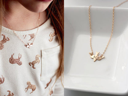 Children's Engraved Bird Necklace