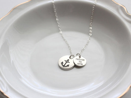 1/2"+ 3/8" Engraved Disc Necklace