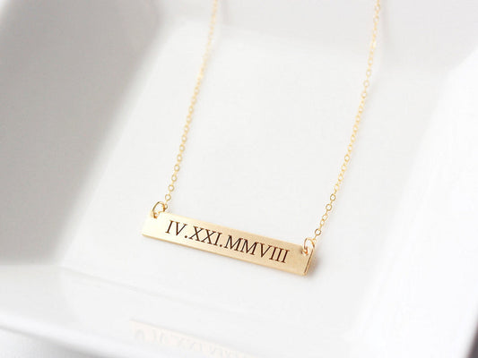 Engraved Date Necklace