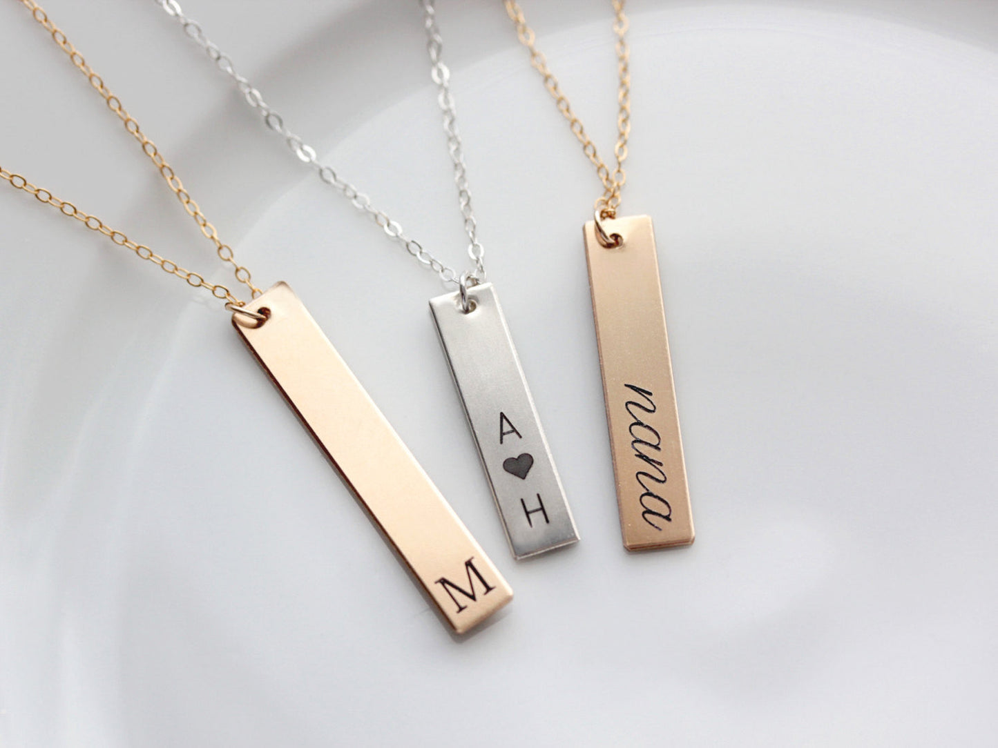 Vertical Bar Necklace | Thick Bar