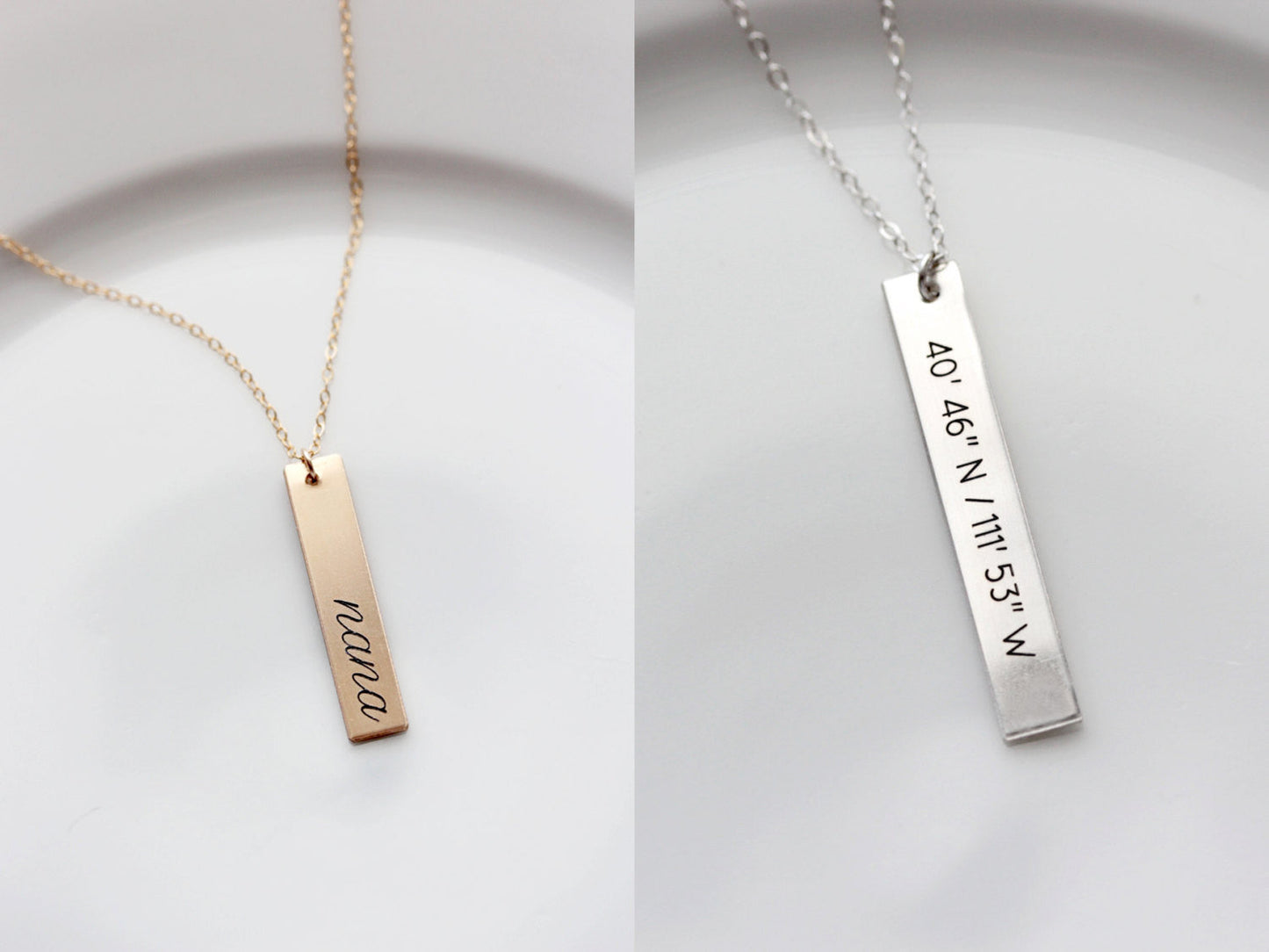 Vertical Bar Necklace | Thick Bar