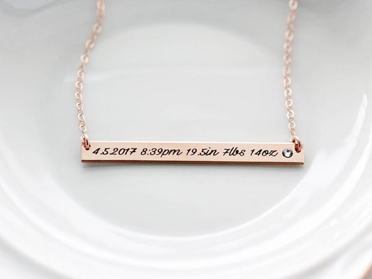 Birth Stat Necklace