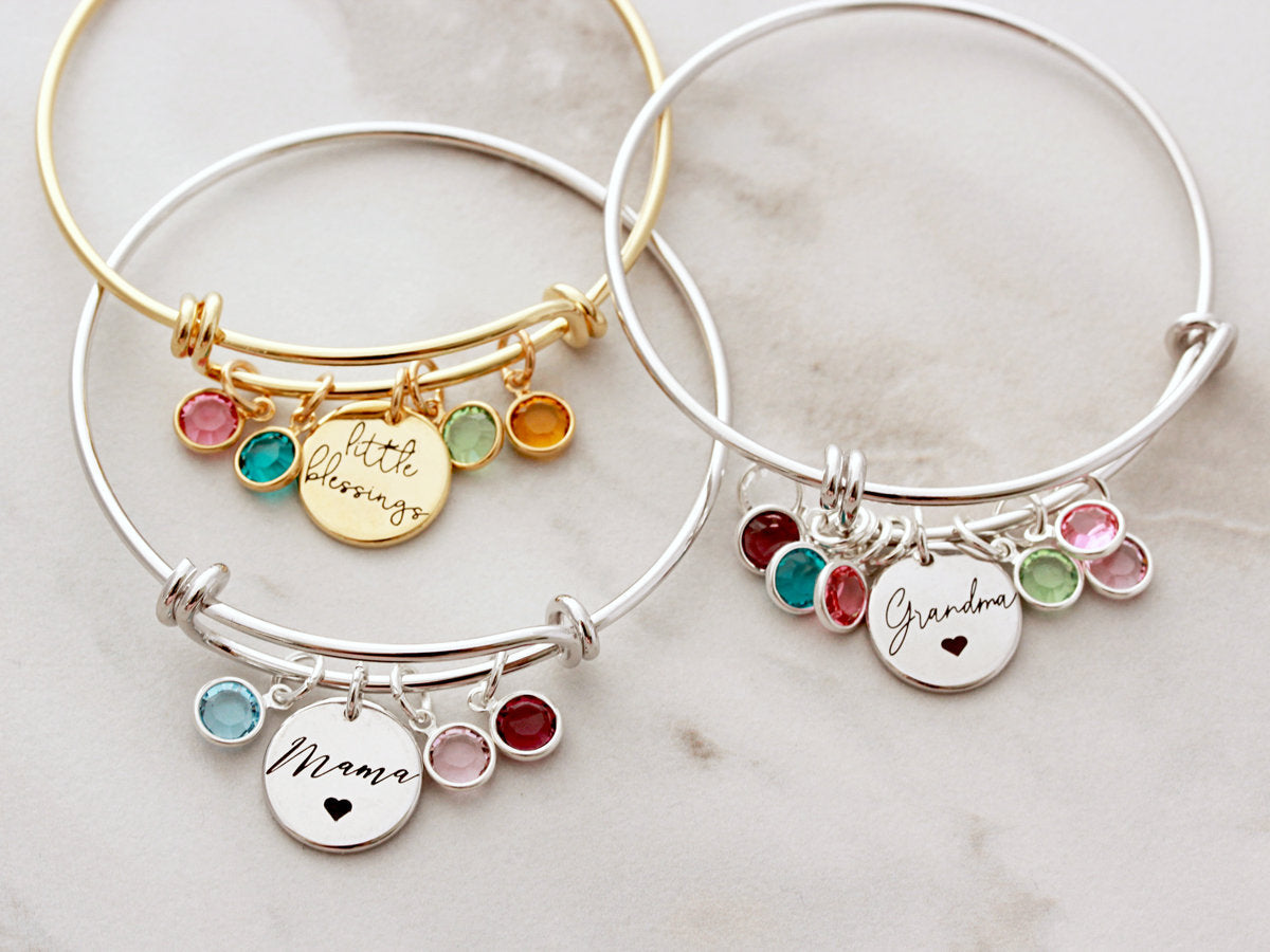 Birthstone Charm Bangle