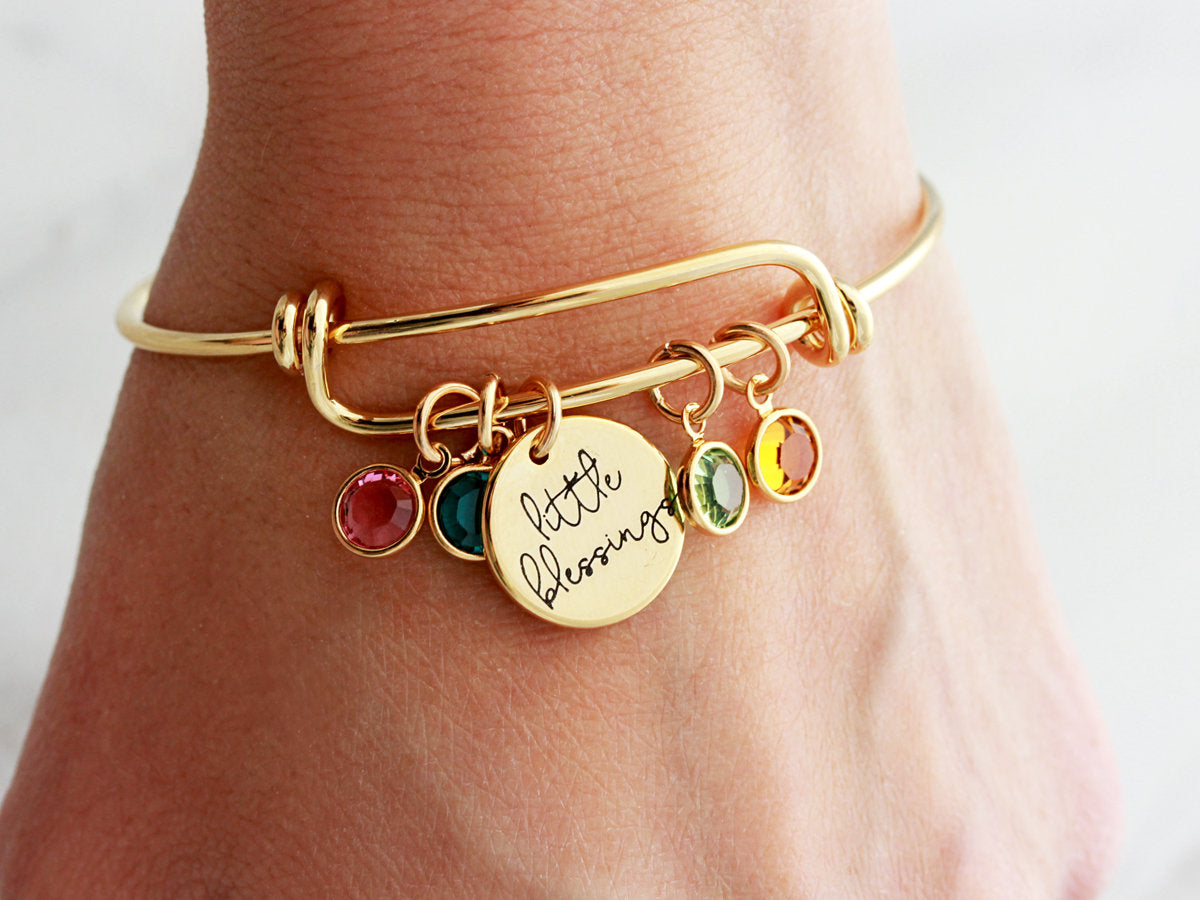 Birthstone Charm Bangle