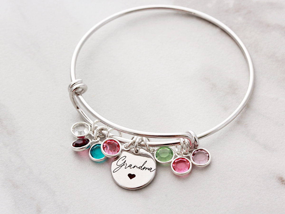 Birthstone Charm Bangle