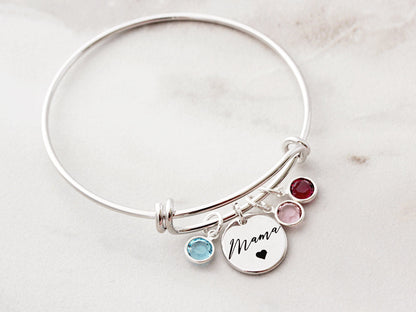 Birthstone Charm Bangle