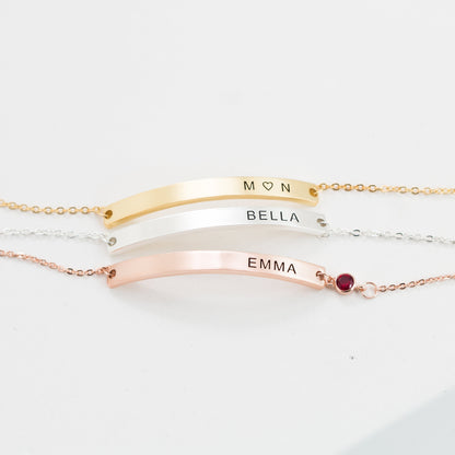 Thin Name Bar Bracelet