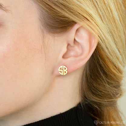 Block Monogram Earrings