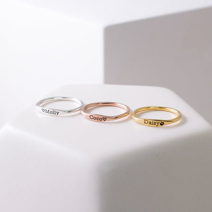 Arthur Skinny Name Ring