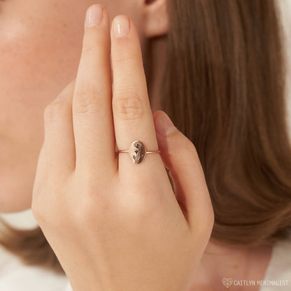 Birth Flower Oval Ring