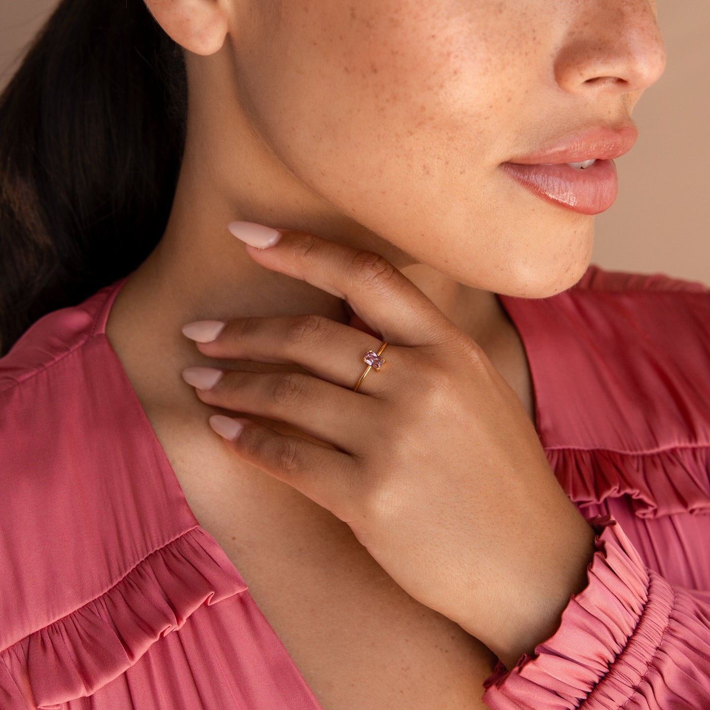 Blush Pink Emerald Ring