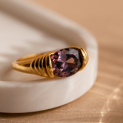 Dark Amethyst Signet Ring