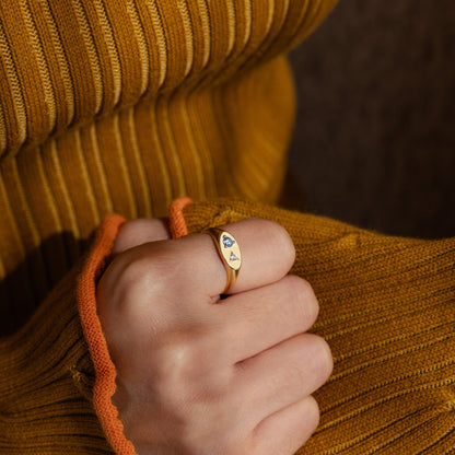 Mixed Birthstone Signet Ring