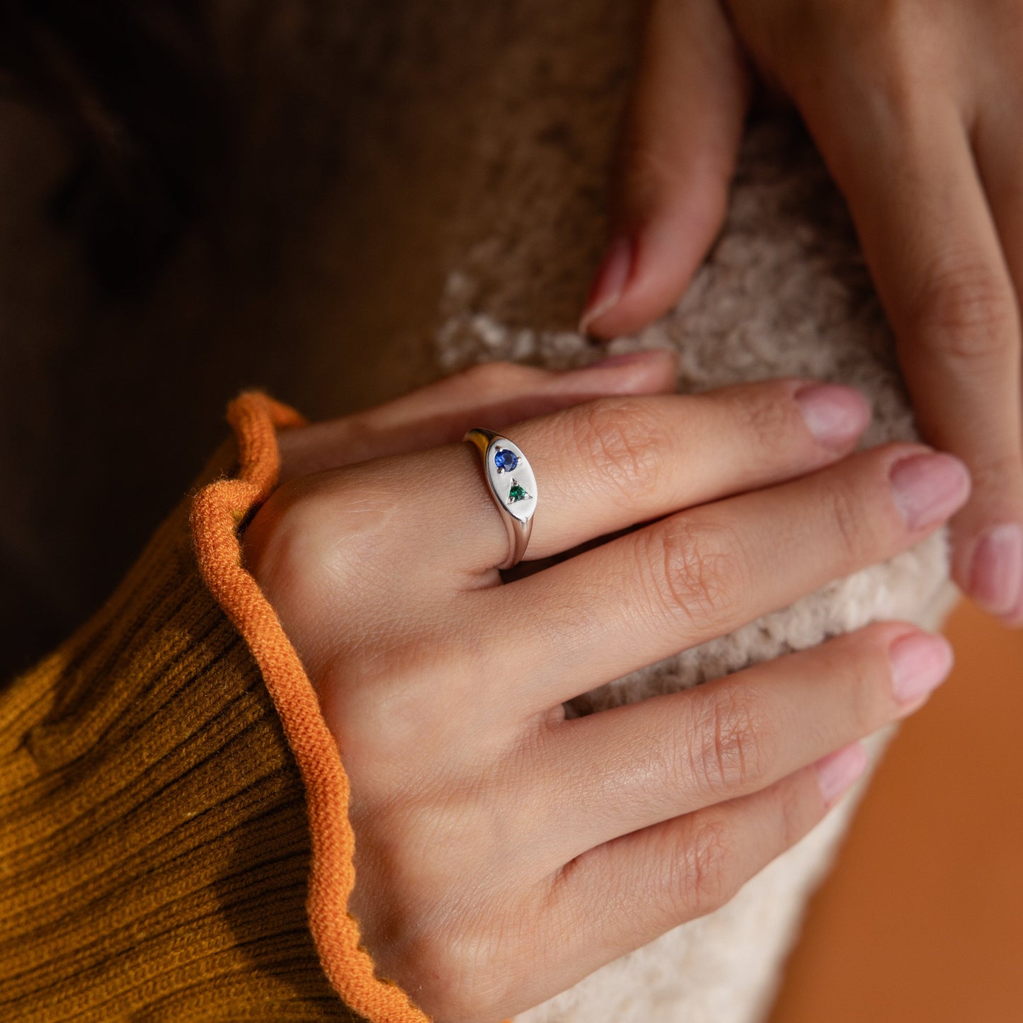 Mixed Birthstone Signet Ring