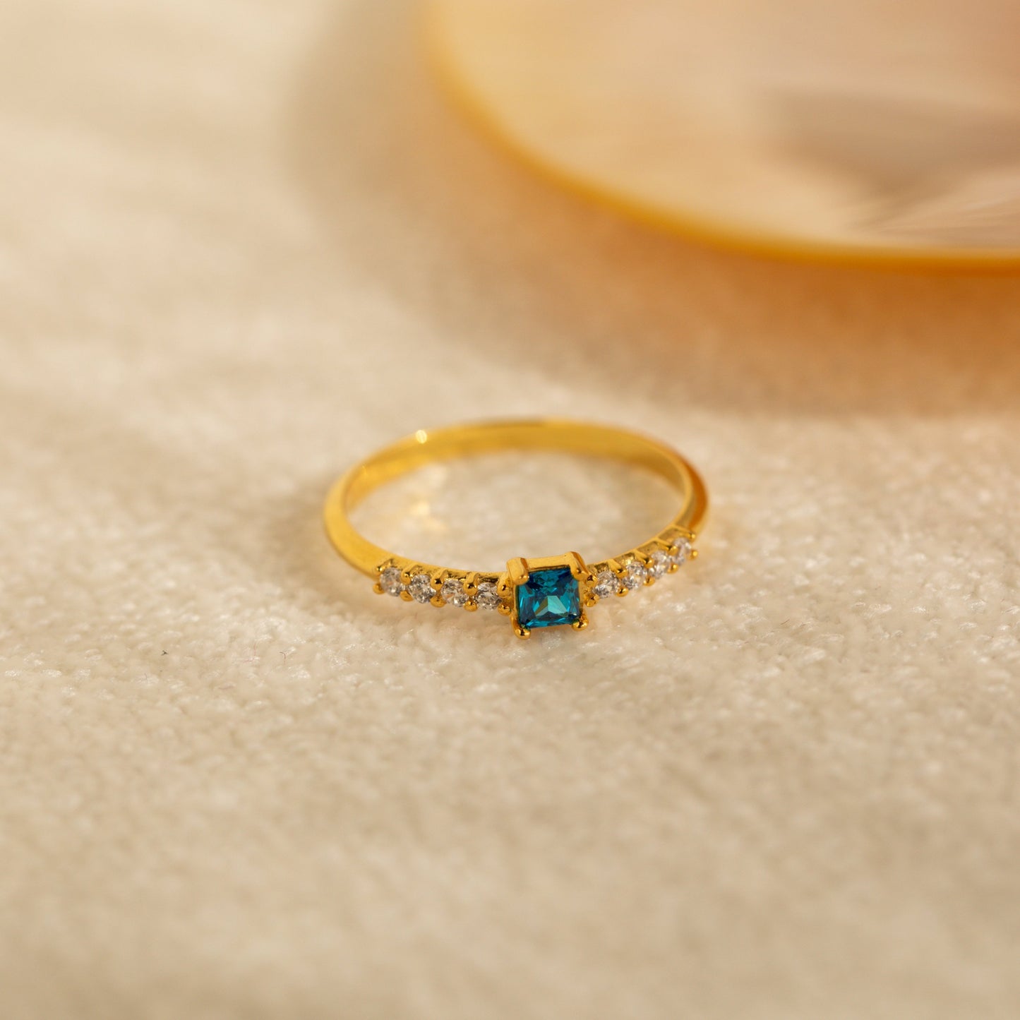 Pave Princess Birthstone Ring