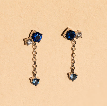 Sapphire Diamond Drop Earrings