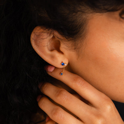 Sapphire Diamond Drop Earrings